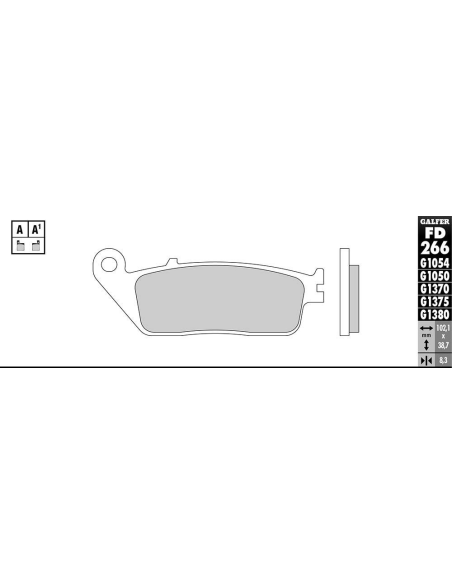 Plaquettes de frein GALFER - G1054 ORGANIQUE SEMI METAL FD266