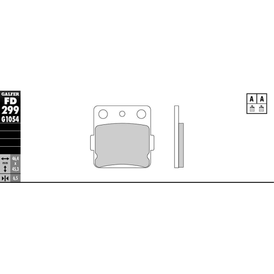 Plaquettes de frein GALFER - G1054TT ORGANIQUE SEMI METAL TT FD299