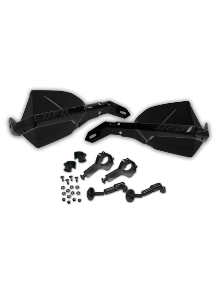 Proteges mains - Noir - UFO Caiman avec renfort alu pour guidons 22.2 et 28.6 mm