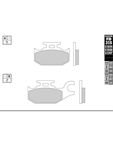 Plaquettes de frein GALFER - G1397 SINTER QUAD FD315