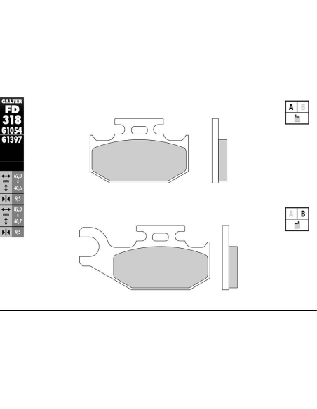 Plaquettes de frein GALFER - G1397 SINTER QUAD FD318