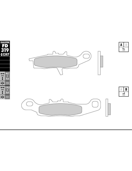 Plaquettes de frein GALFER - G1397 SINTER QUAD FD319