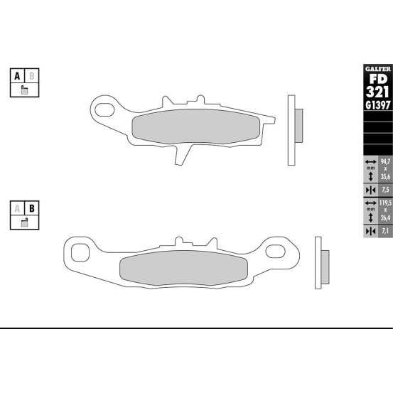 Plaquettes de frein GALFER - G1397 SINTER QUAD FD321