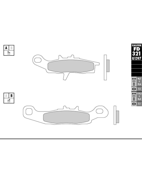 Plaquettes de frein GALFER - G1397 SINTER QUAD FD321