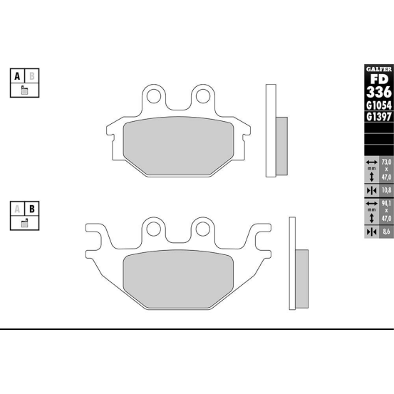 Plaquettes de frein GALFER - G1397 SINTER QUAD FD336
