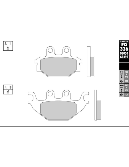 Plaquettes de frein GALFER - G1397 SINTER QUAD FD336