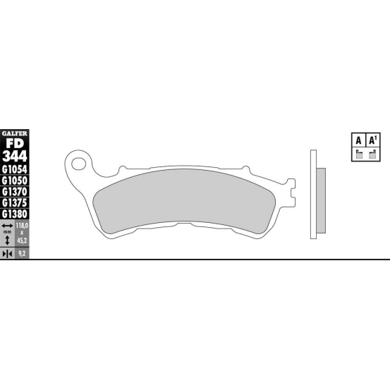 Plaquettes de frein GALFER - G1375 SINTER RACING FD344