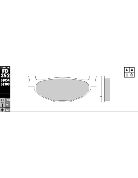 Plaquettes de frein GALFER - G1054 ORGANIQUE SEMI METAL FD352