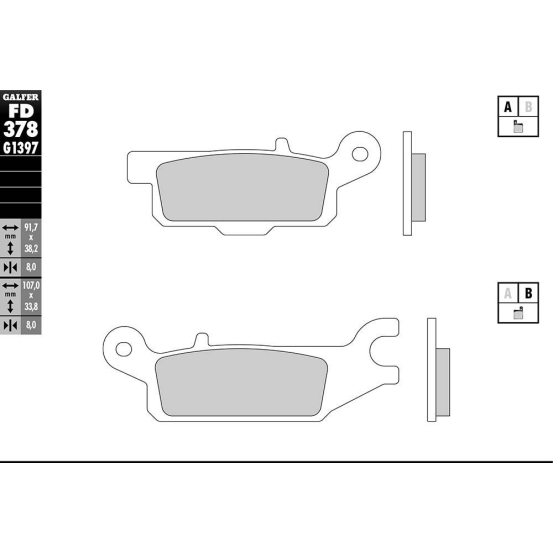 Plaquettes de frein GALFER - G1397 SINTER QUAD FD378