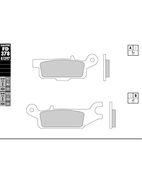 Plaquettes de frein GALFER - G1397 SINTER QUAD FD378
