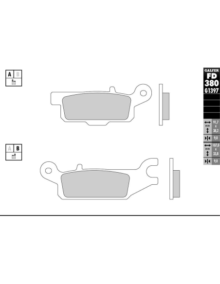 Plaquettes de frein GALFER - G1397 SINTER QUAD FD380