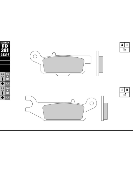 Plaquettes de frein GALFER - G1397 SINTER QUAD FD381