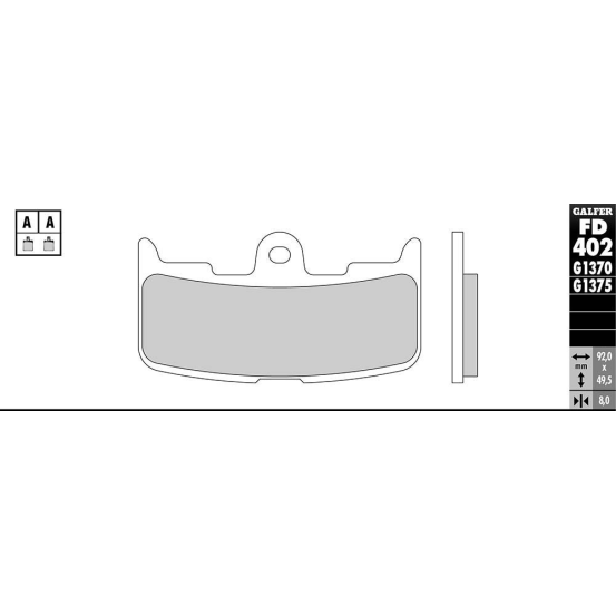 Plaquettes de frein GALFER - G1375 SINTER RACING FD402