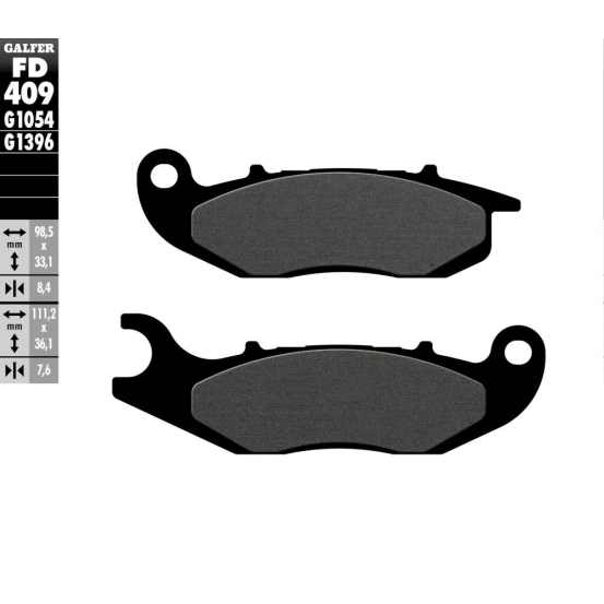 Plaquettes de frein GALFER - G1054 ORGANIQUE SEMI METAL FD409