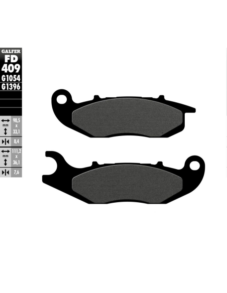 Plaquettes de frein GALFER - G1054 ORGANIQUE SEMI METAL FD409