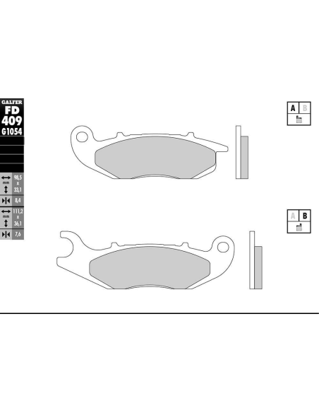 Plaquettes de frein GALFER - G1396 SINTER CROSS FD409