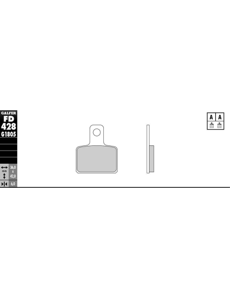 Plaquettes de frein GALFER - G1805 TRIAL FD428