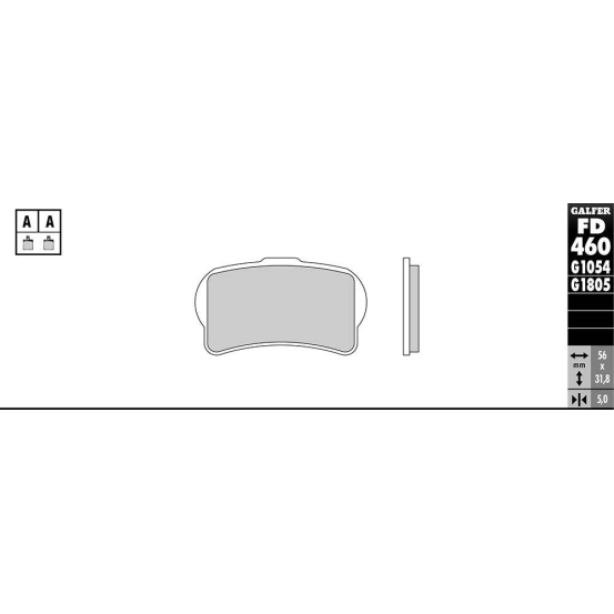 Plaquettes de frein GALFER - G1805 TRIAL FD460