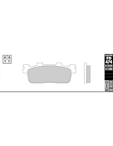Plaquettes de frein GALFER - G1380 SINTER MAXI SCOOT FD474