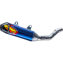 Silencieux FMF Factory 4.1 RCT Titane Anodisé Bleu embout carbone Kawasaki 450 KXF 2024-2026