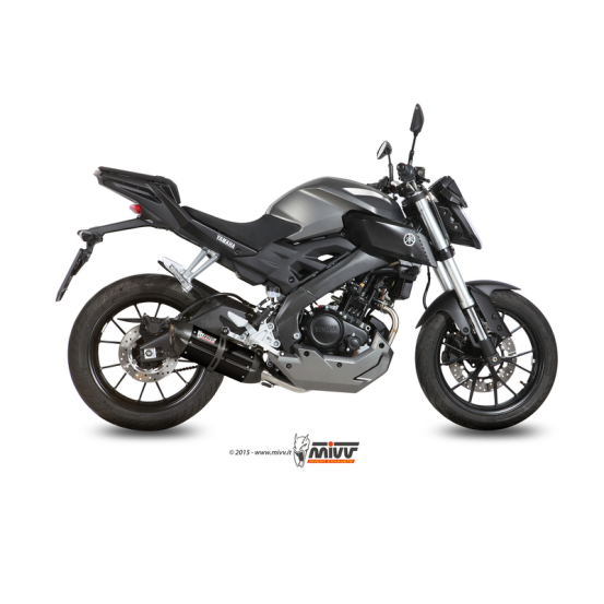Ligne complète MIVV Suono inox silencieux inox brossé noir Yamaha 125, MT/YZF-R 2014-2016