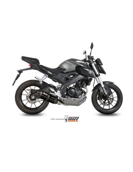 Ligne complète MIVV Suono inox silencieux inox brossé noir Yamaha 125, MT/YZF-R 2014-2016
