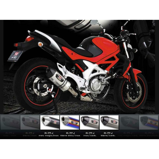 Silencieux YOSHIMURA R77S Inox/Carbone Suzuki 650 SFV Gladius 2009-2014