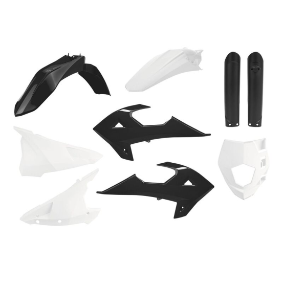 Kit plastiques - Blanc Noir - POLISPORT Gas Gas EC 2018-2020