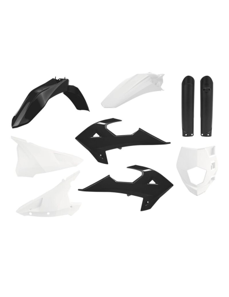 Kit plastiques - Blanc Noir - POLISPORT Gas Gas EC 2018-2020