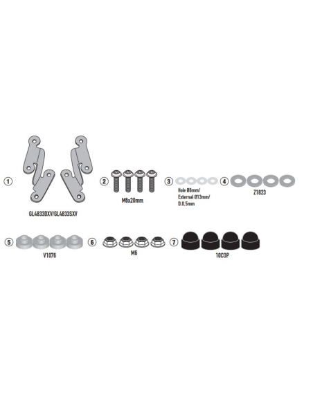 Kit fixation bulle Givi A2157A Yamaha MT07 2021