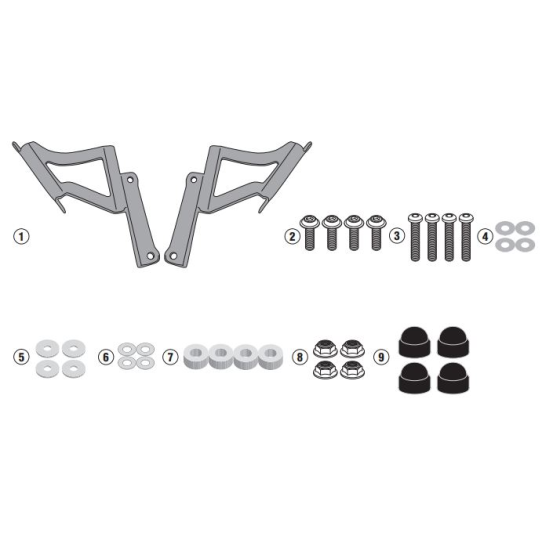 Kit fixation bulle Givi A4128A Kawasaki 650 - 900 Z 2020-2026