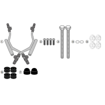 kit fixation bulle Givi A5615A Piaggio Medley 125-150-200 i-get Medley S 125-150-200 i-get 2020-2026