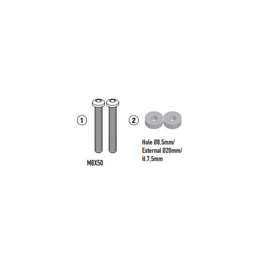 Kit fixation bulle Givi A201-A210 BENELLI 400 Impériale 2020 - 2021