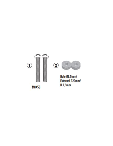 Kit fixation bulle Givi A201-A210 BENELLI 400 Impériale 2020 - 2021