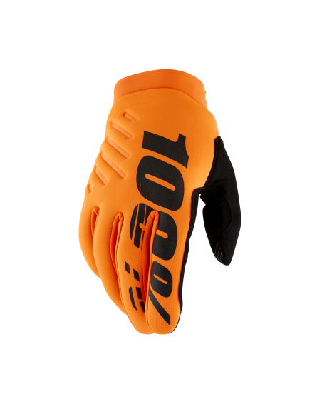 Gants cross 100% Brisker - Orange Fluo