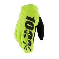 Gants cross 100% Brisker - Jaune Fluo