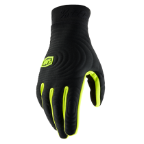 Gants cross 100% Brisker Xtreme - Noir Jaune Fluo