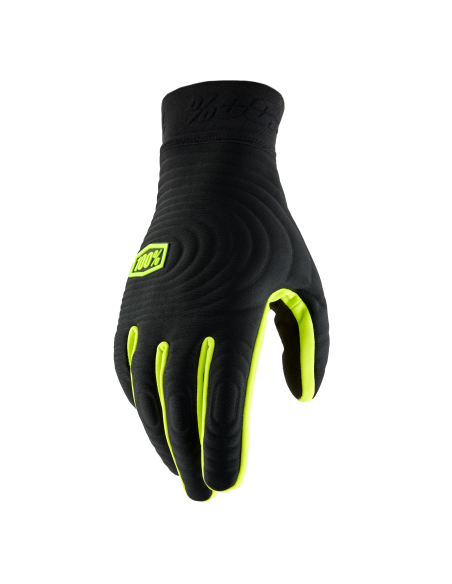 Gants cross 100% Brisker Xtreme - Noir Jaune Fluo