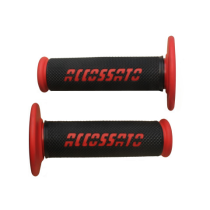 Paire de poignées off road ACCOSSATO - Avec logo rouge