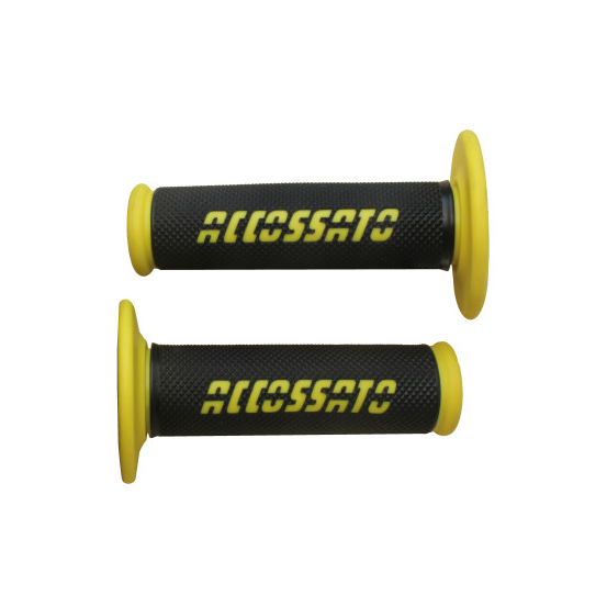 Paire de poignées off road ACCOSSATO - Avec logo jaune