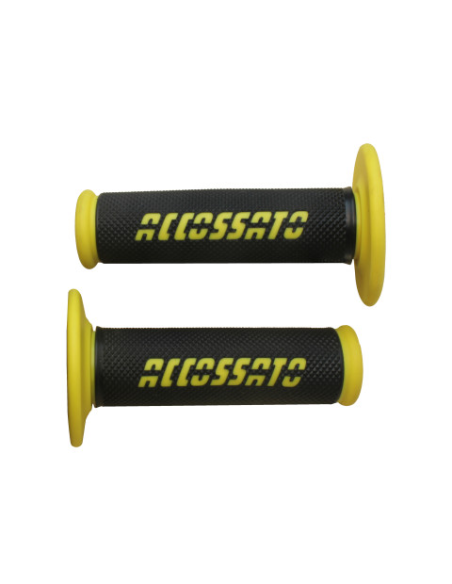 Paire de poignées off road ACCOSSATO - Avec logo jaune