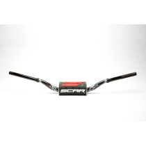 Guidon sans barre 28,6mm SCAR O² Colour bas 85cc Noir/Blanc