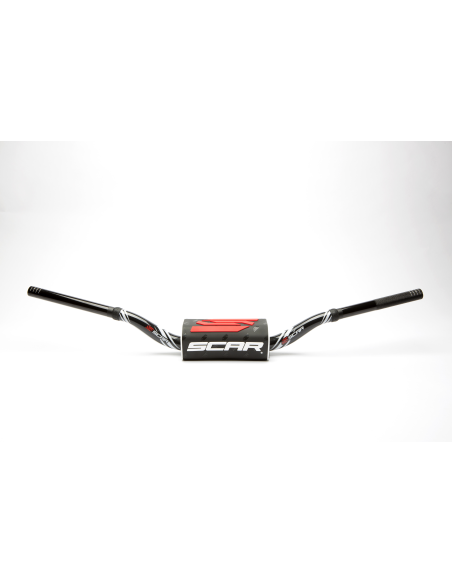 Guidon sans barre 28,6mm SCAR O² Colour bas 85cc Noir/Blanc