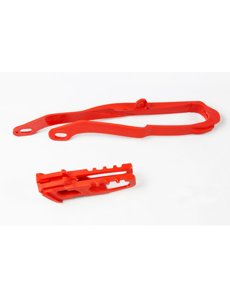 Kit guide chaîne + patin - Rouge - UFO Honda CR CRF-R 2007
