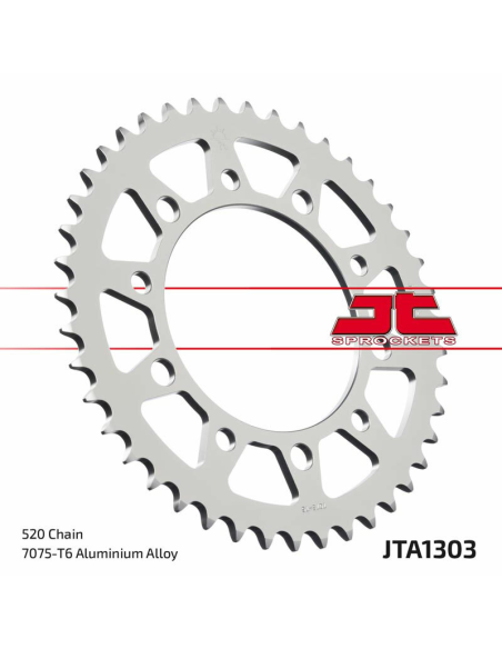 Couronne alu noire JT - Pas 520 - Nombre de dents au choix