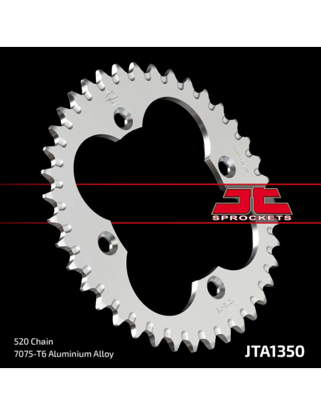Couronne alu noire JT - Pas 520 - Nombre de dents au choix