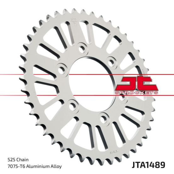 Couronne alu noire JT - 44 dents - Pas 525 - Réf JTA1489.44BLK