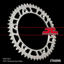 Couronne alu noire JT - 50 dents - Pas 520 - Réf JTA896.50BLK
