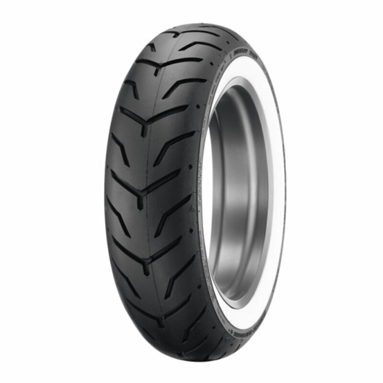 Pneu Arrière Custom DUNLOP D407 HARLEY-D WWW Flancs Blancs Larges 180/65 B 16 M/C 81H TL