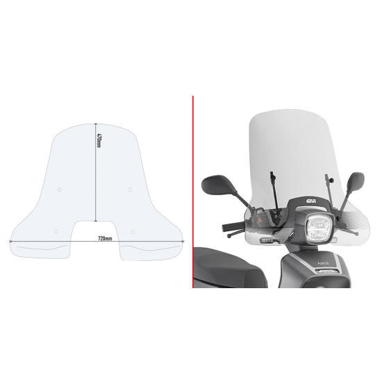 Bulle Givi 9031A Askoll NGS1-NGS2-NGS3 2020-2026 - Incolore
